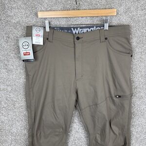 Wrangler ATG Men's 38x32 Straight Fit Side Zip Utility Pants Brown Work NEW